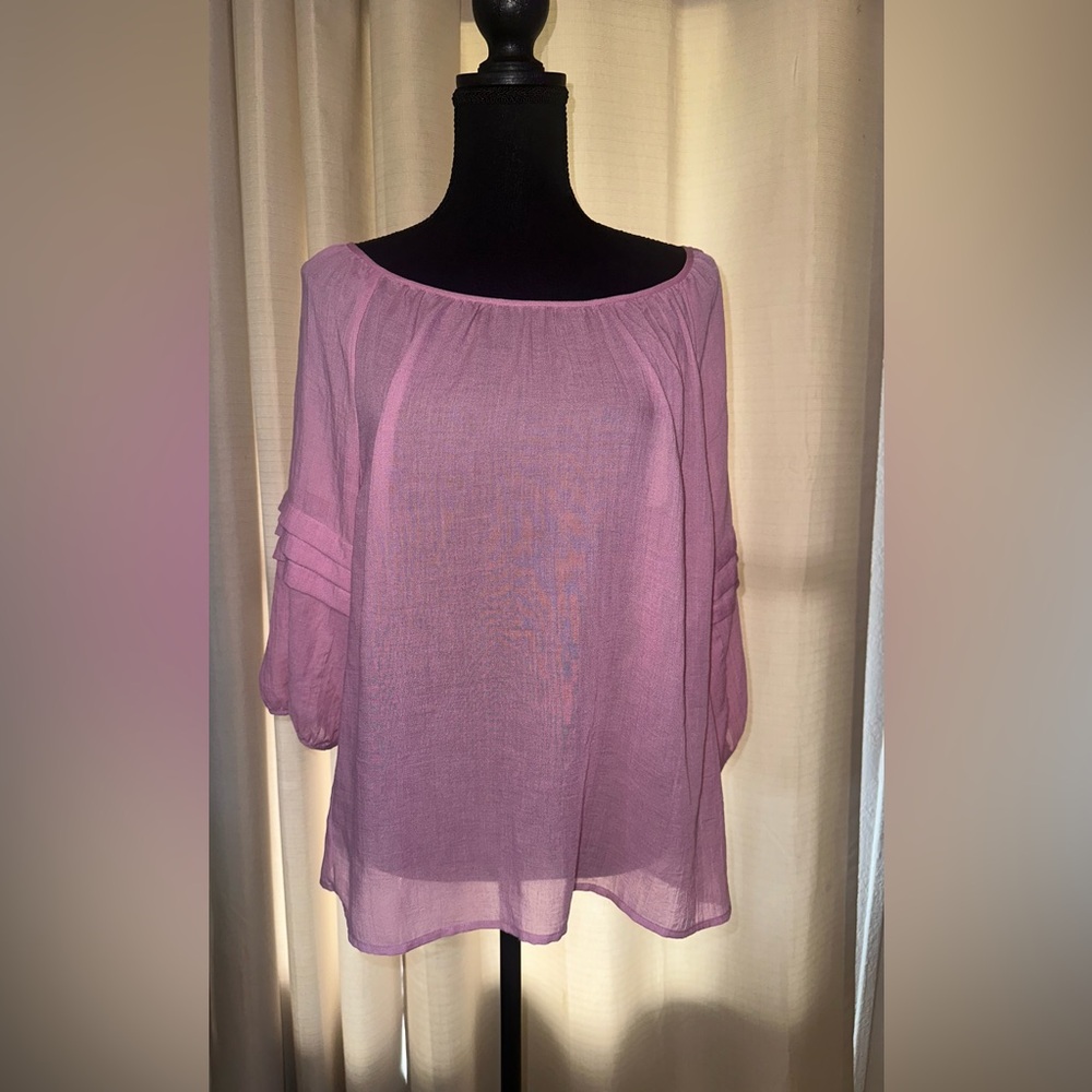 LOFT Light Purple Off-Shoulder Blouse